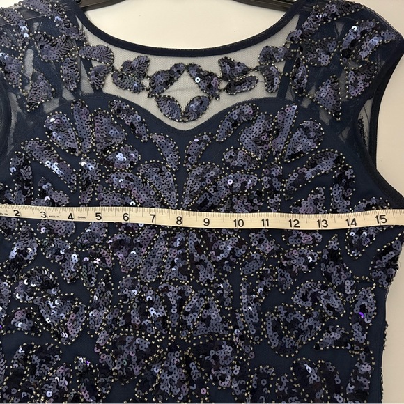 Formal Gown Size Small Mermaid Navy Sequins Sleeveless - Picture 8 of 9